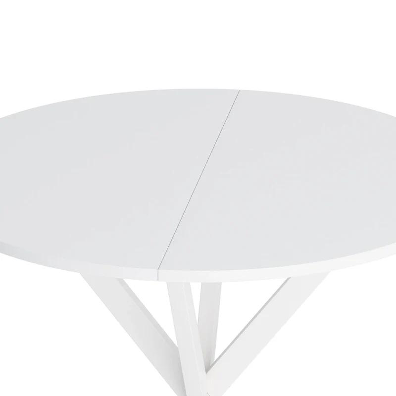 Modern Cross Leg Round Dining Table ,Two Piece Removable Top