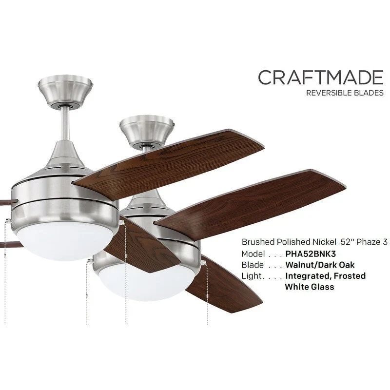 Craftmade Phaze 3 52  3 Blade LED Ceiling Fan