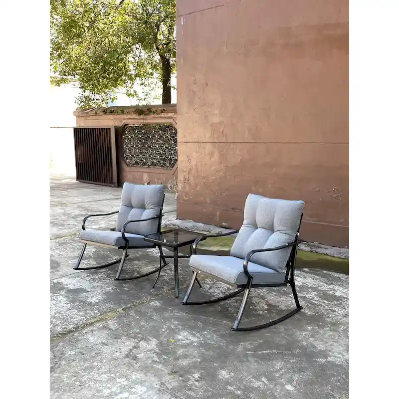 Rocker Set Chair and Teapoy Off-White