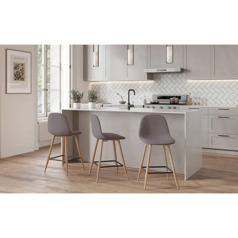 Carson Carrington Stone Natural Counter Stool - Set of 2