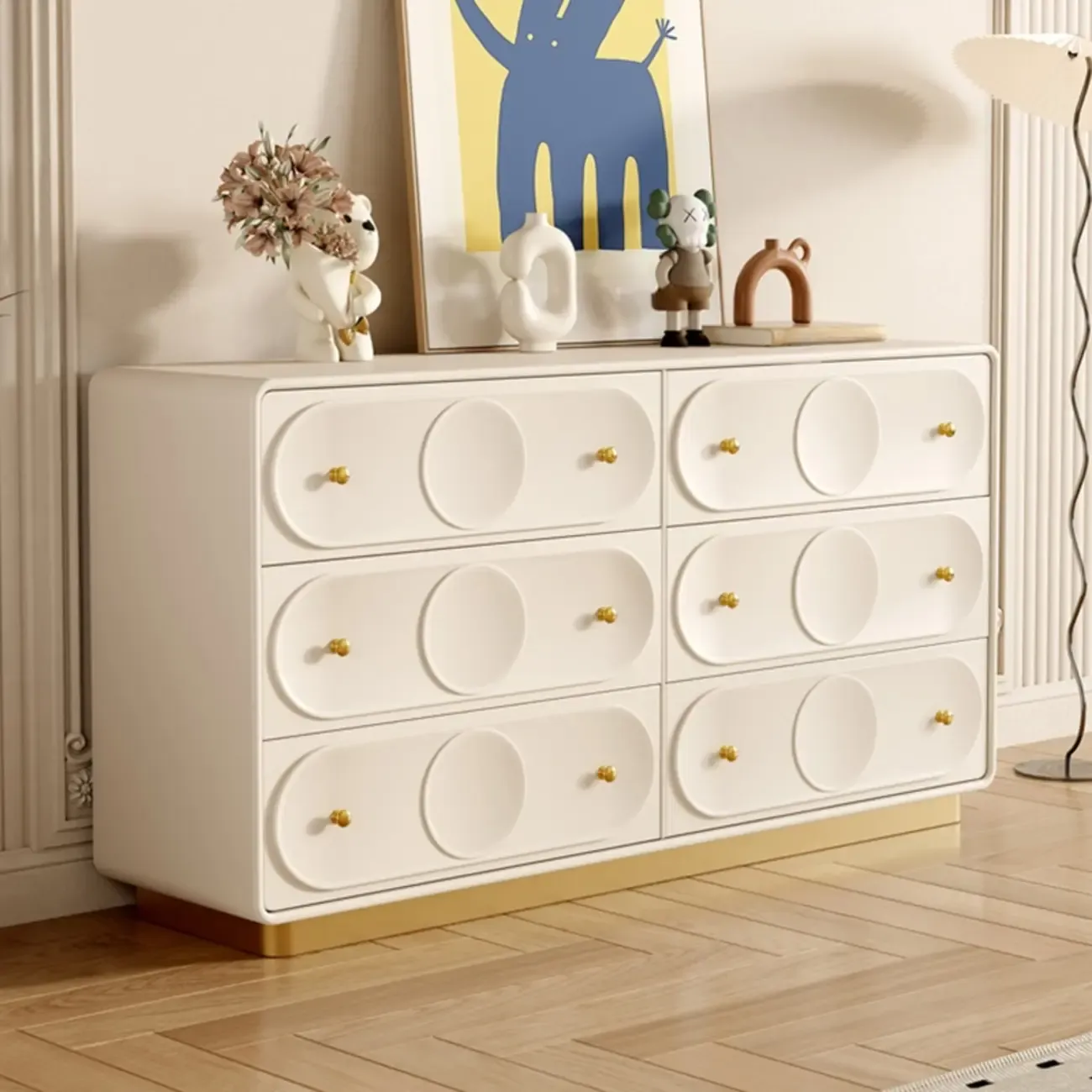 Modern White Wooden Bachelor Chest with Drawers for Bedroom