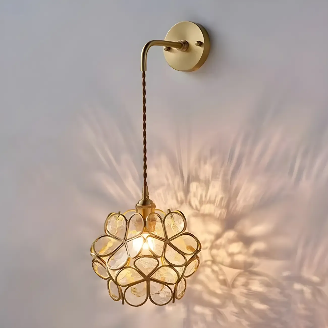 Modern Flower Prismatic Glass Arc Vanity Light