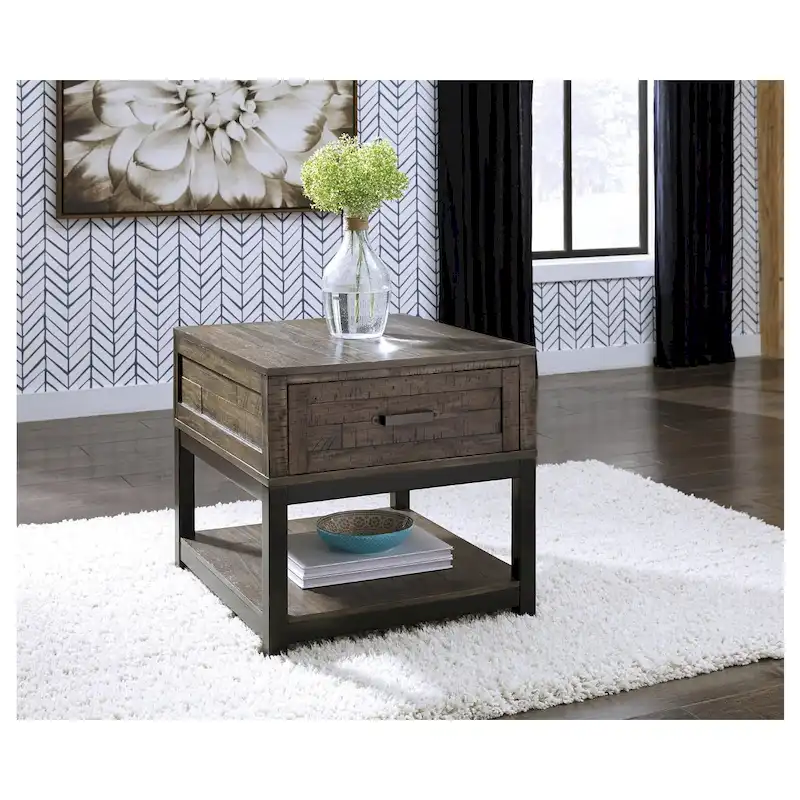 Johurst Casual Grayish Brown Rectangular End Table