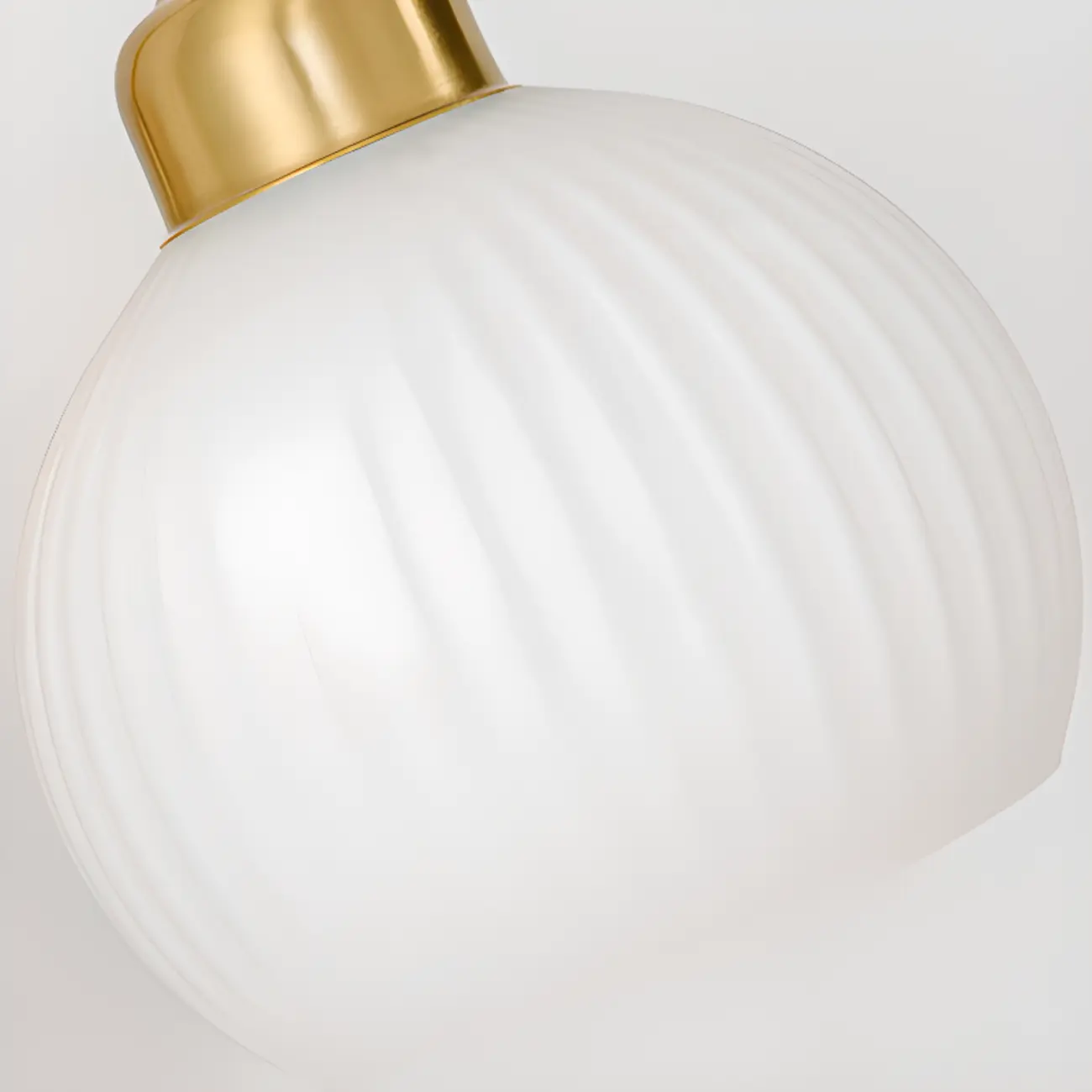 Modern Dual White Glass Dome Brass Wall Lamp