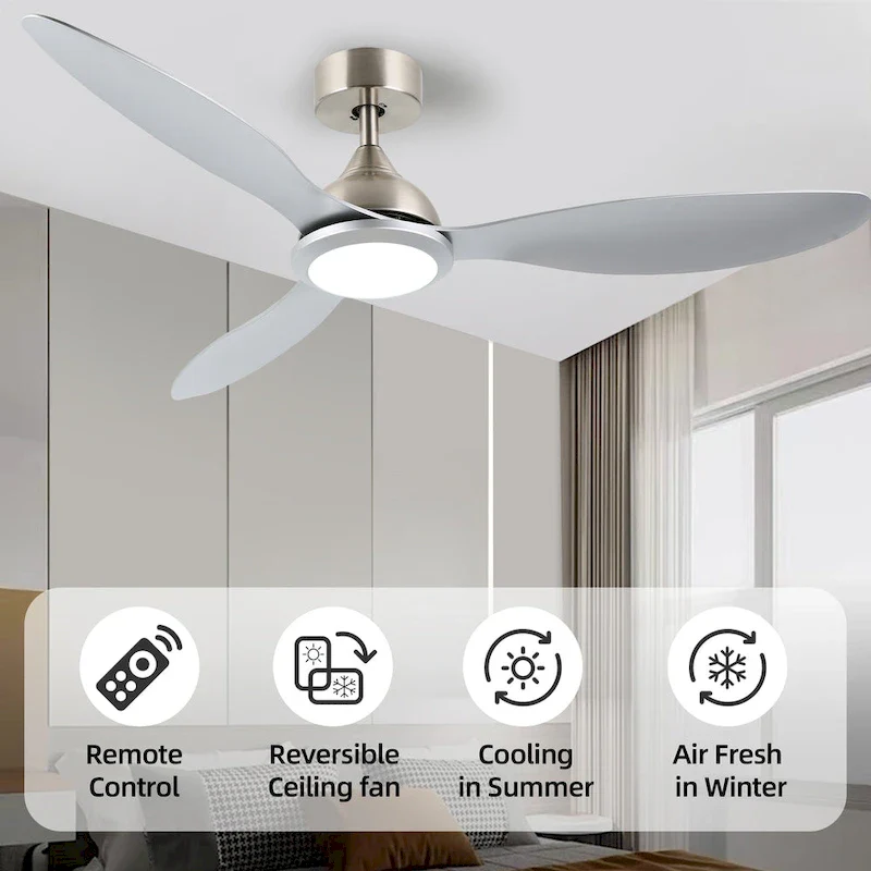 OVIOS Elegant 52-inch 2-in-1 Ceiling Fan Light with Remote Control