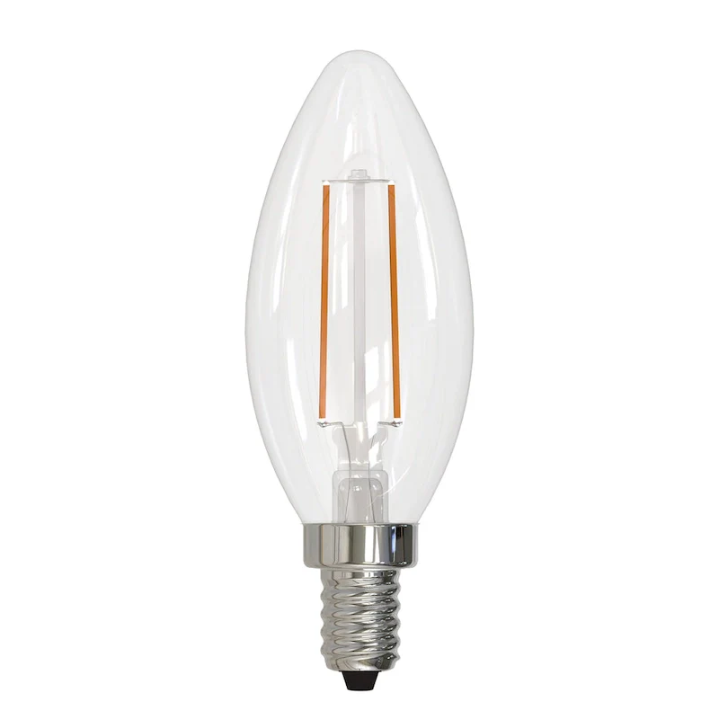 Bulbrite Pack of (8) 4 Watt Dimmable Clear Filament B11 Candelabra (E12) LED Bulb