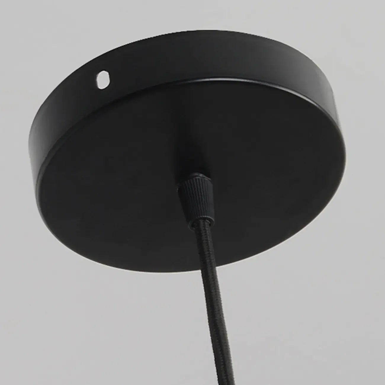 Modern Black Metal Stone Globe Bi-pin Pendant Light