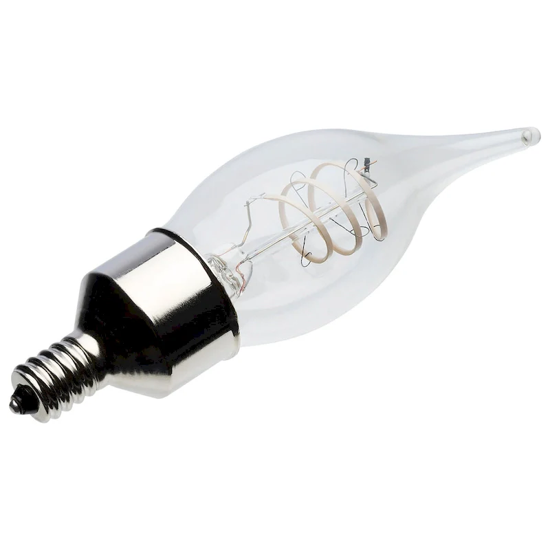 4W LED Reminiscent Flex Gray Coil Filament CA11 Candelabra Base 2700K CCT 120V - Clear