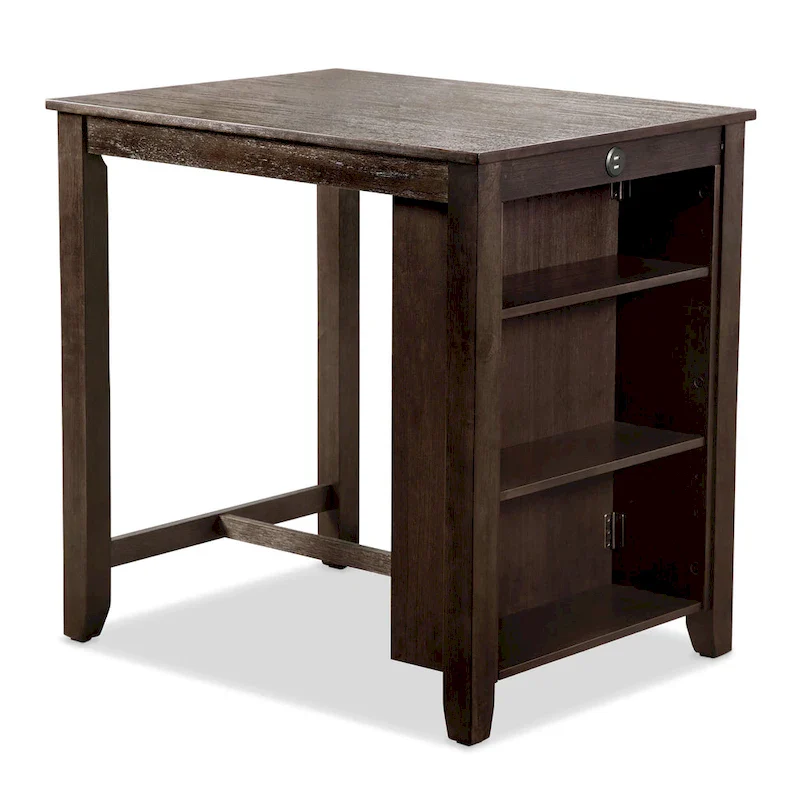 Furniture of America Vesper 3-Piece Counter Height Dining Set with Shelving