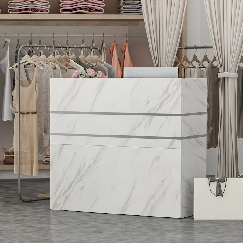 3-Drawer Solid Wood Reception Desk Office Computer Desk