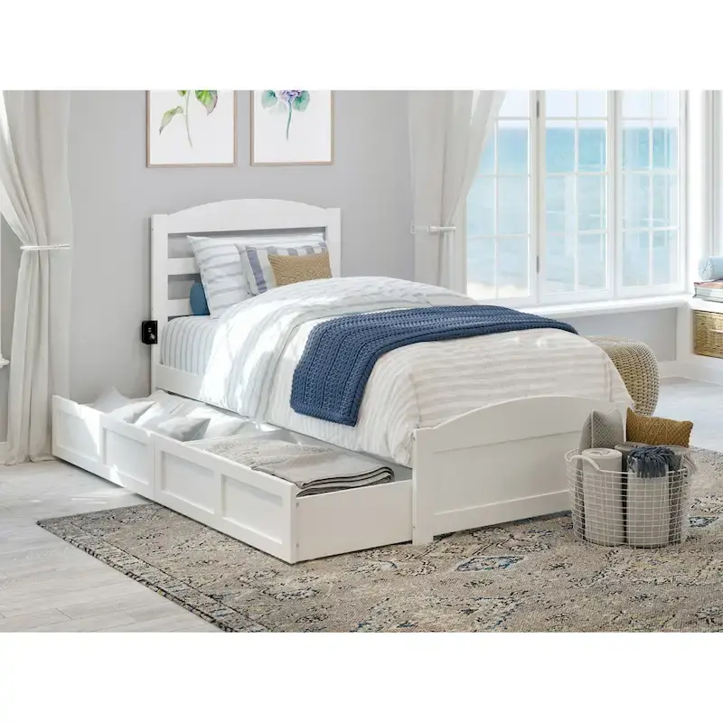 Warren Platform Bed with Footboard and 2 Storage Drawers