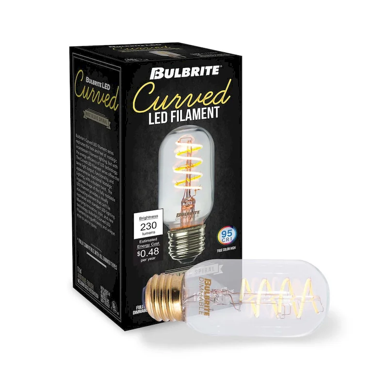 Bulbrite Pack of (2) 4 Watt Dimmable Antique Nostalgic Curved Filament LED Bulb