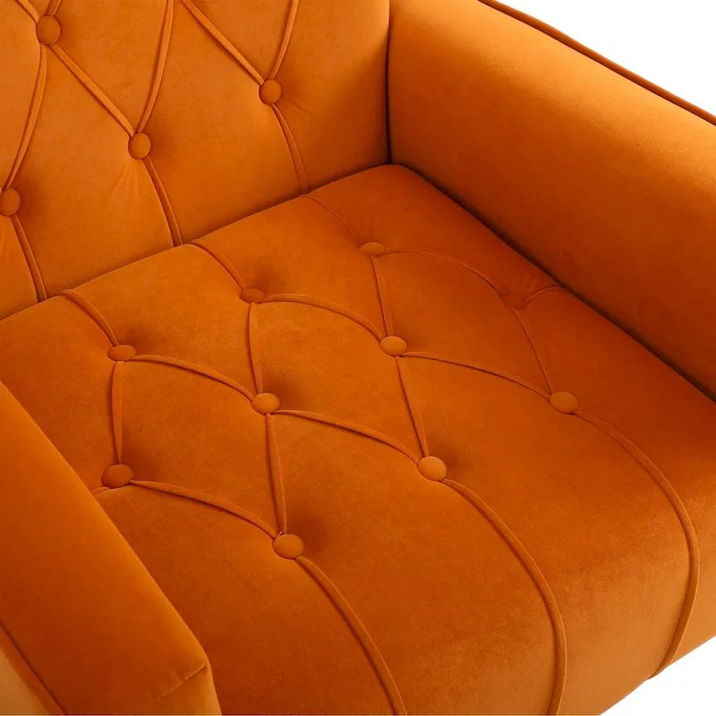 Upholstered Wingback Chair with Ottoman