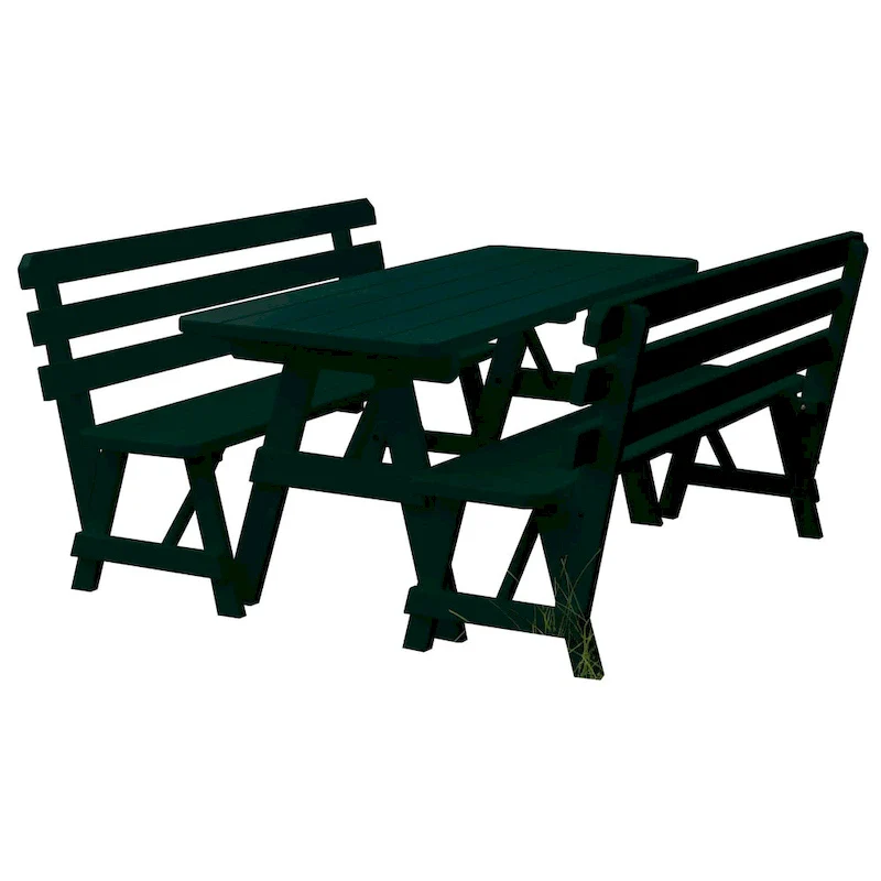 Pine 8' Picnic Table with 2 Backed Benches