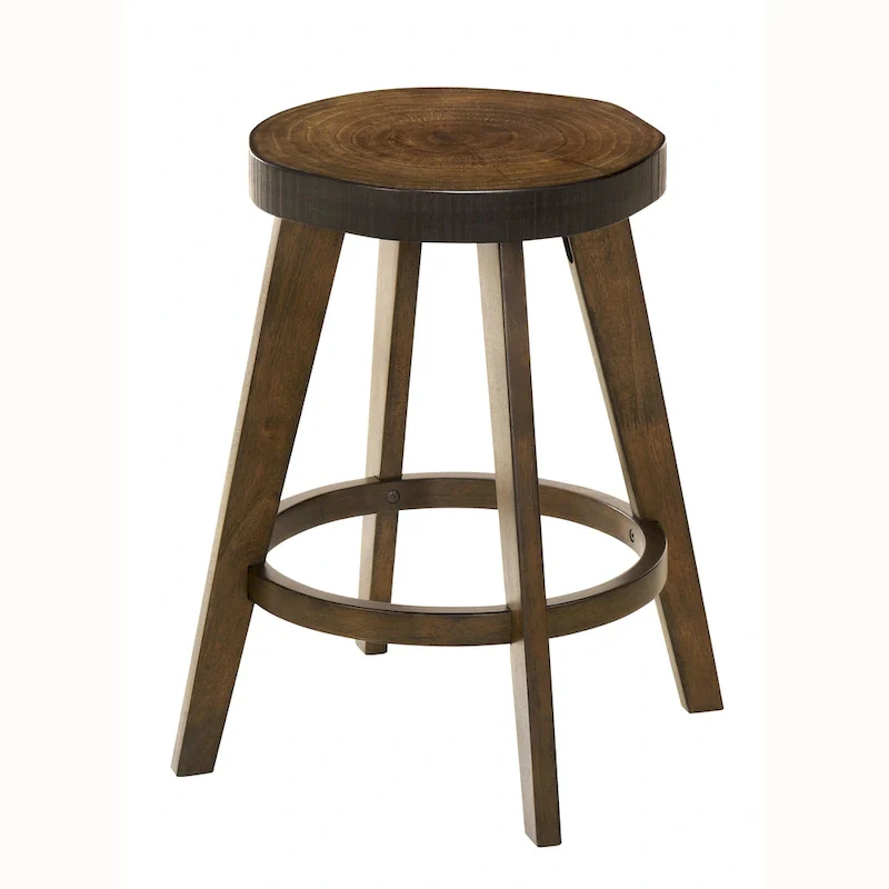 Dewl Farmhouse Walnut Wood 4-Piece Counter Height Table Set by Furniture of America