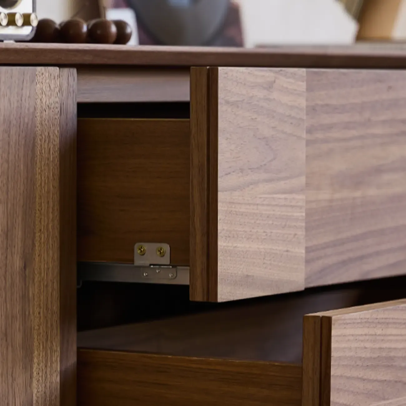 79 Living Room 2-Ter Brown Solid Wood TV Stand with Drawers