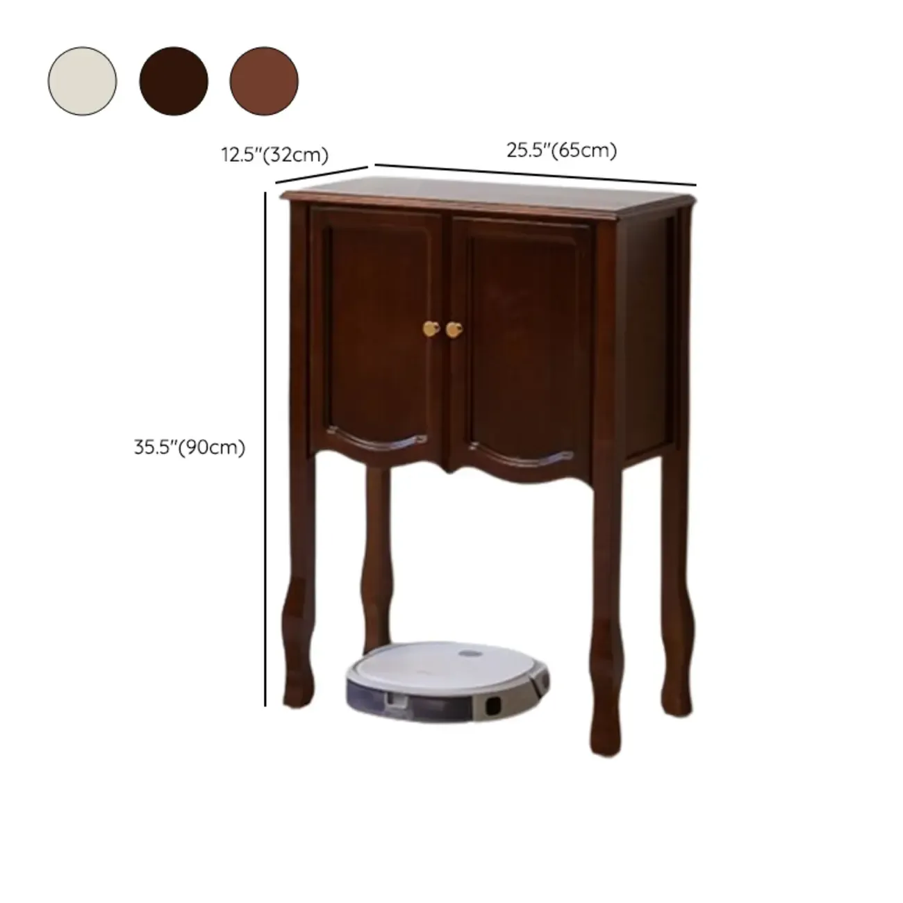 Traditional Brown Wooden Console Table with Drawers