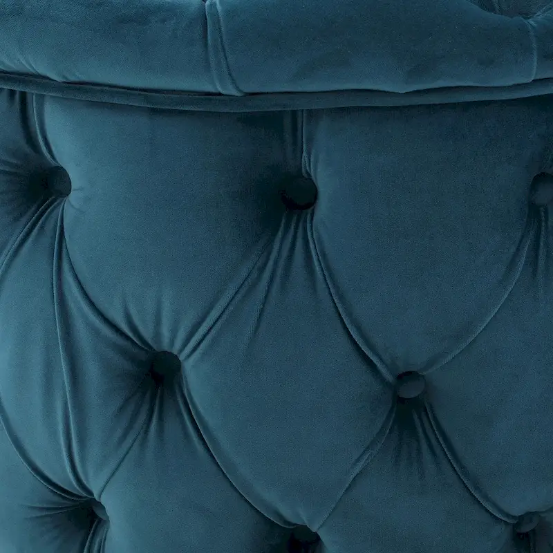 Zelfa Modern Glam Tufted Velvet Round Ottoman by Christopher Knight Home