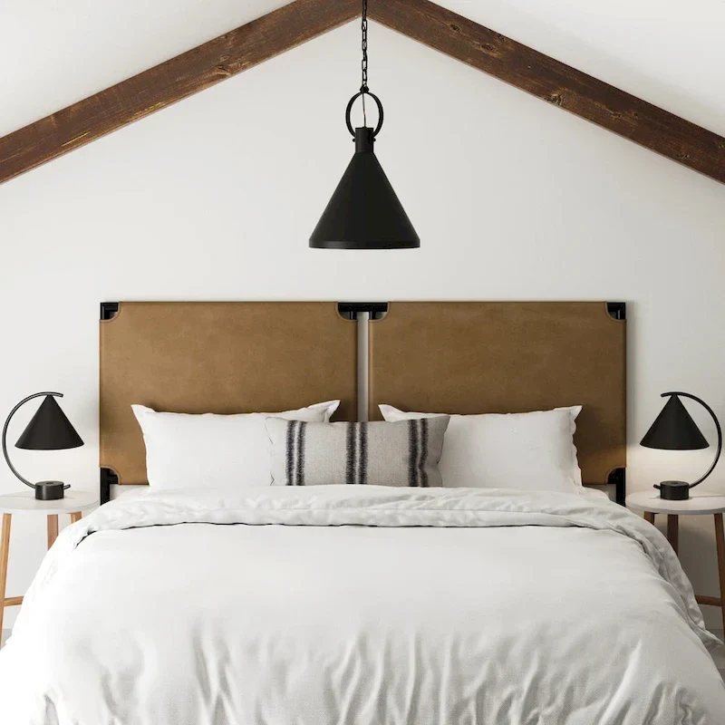 Nathan James Aspen Bed Headboard, Boucle Upholstered Headboard with Matte Metal Frame