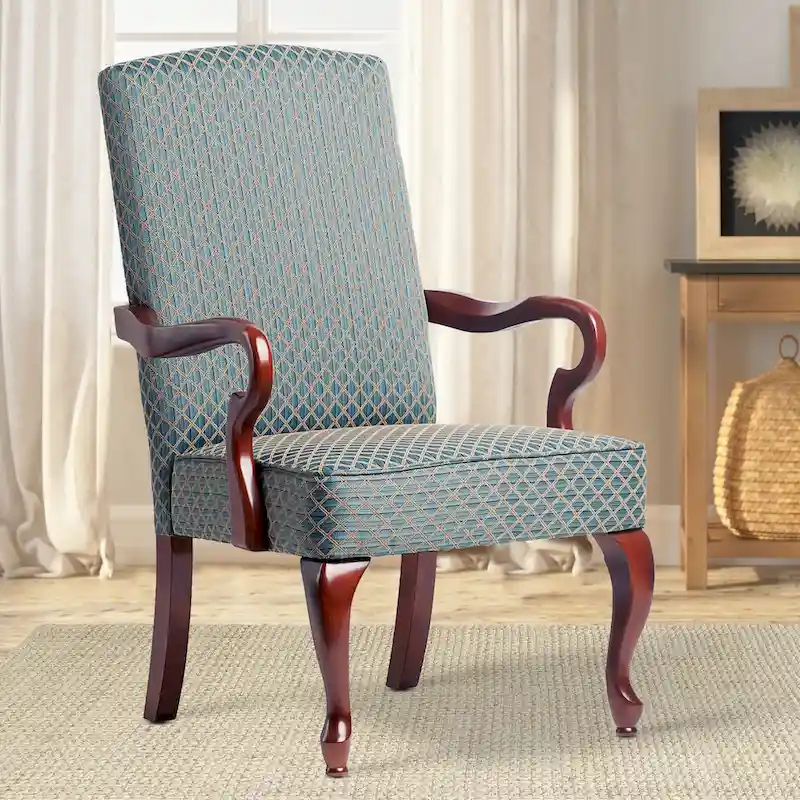 Copper Grove Casalis Cherry Finish Gooseneck Accent Chair