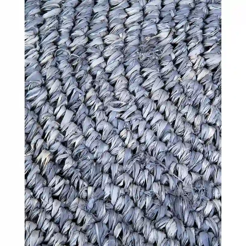 Natural Handmade Raffia Wood Ottoman by East at Main