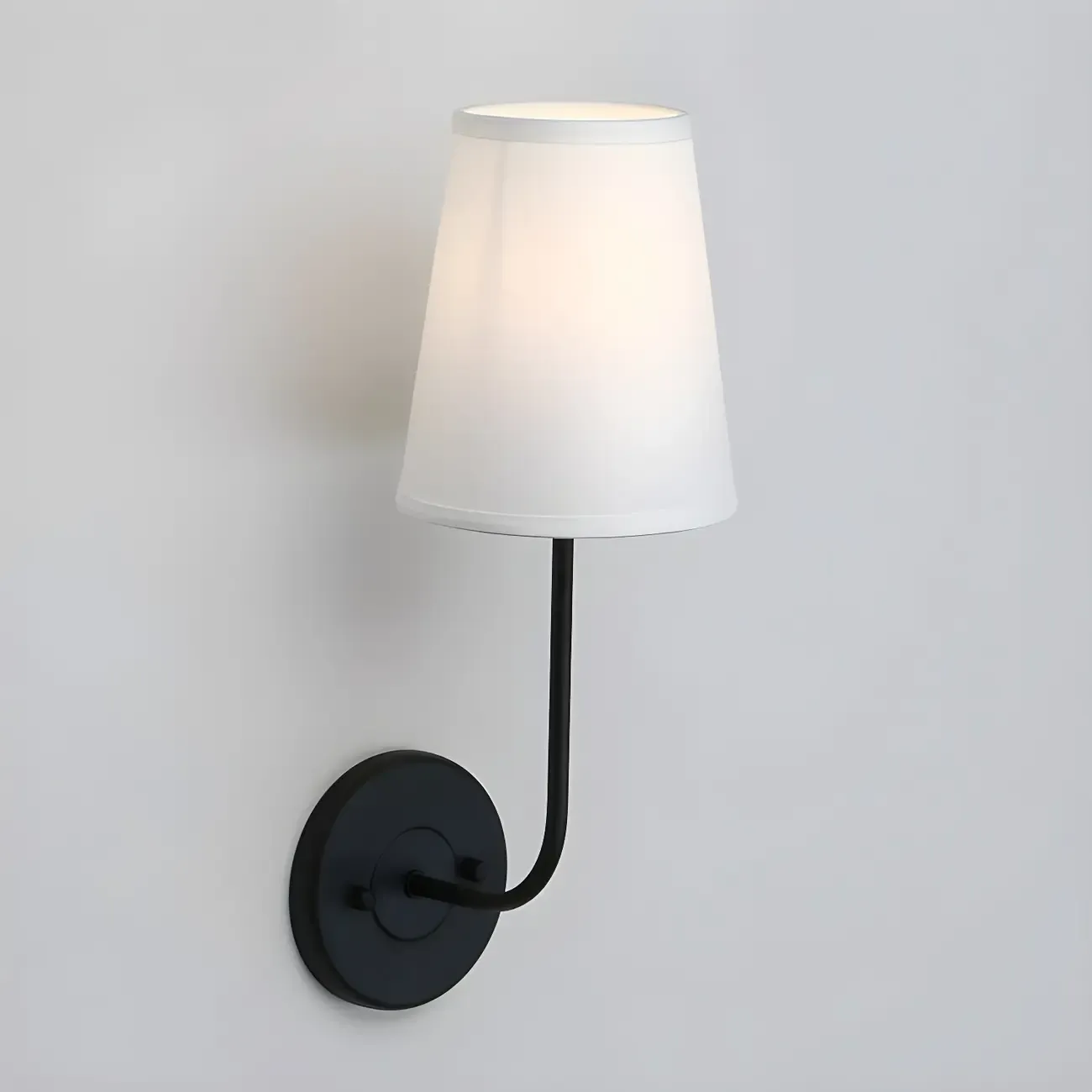 Modern Brass Glam Vanity Light with Fabric Shade