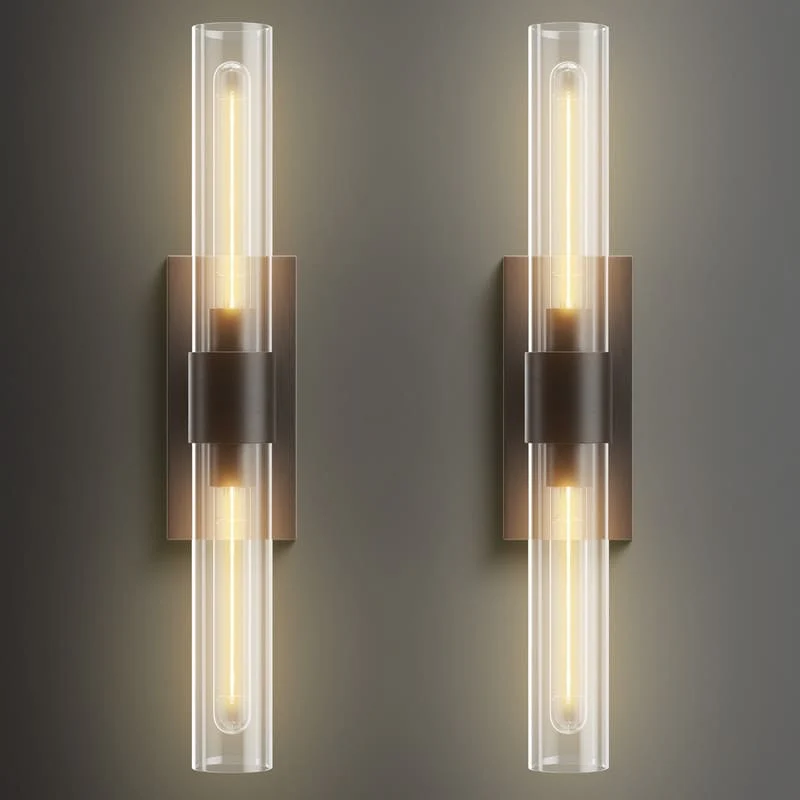 KAYLA Modern Glass Wall Sconces, Indoor Wall Lighting Wall Light Fixtures, Vanity Light with Glass Shade(2-Sets)