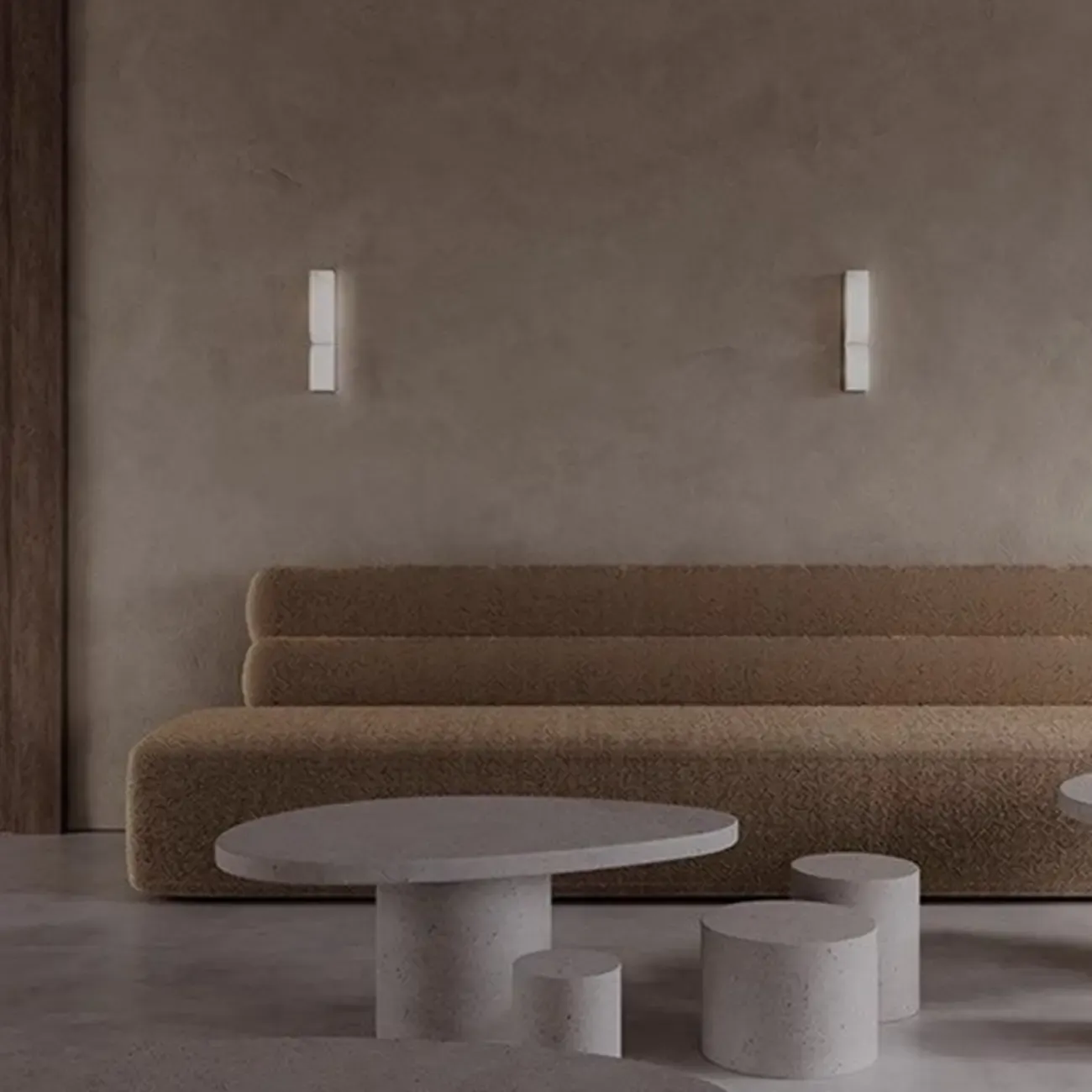 Art Deco 2-Light Curved Solid Alabaster Wall Sconce