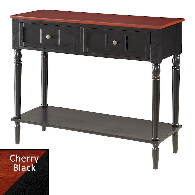 Convenience Concepts French Country 2 Drawer Hall Table with Shelf