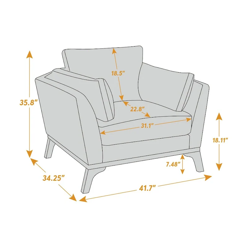 VANOMi 41.7 Modern Flared Arm Accent Chair