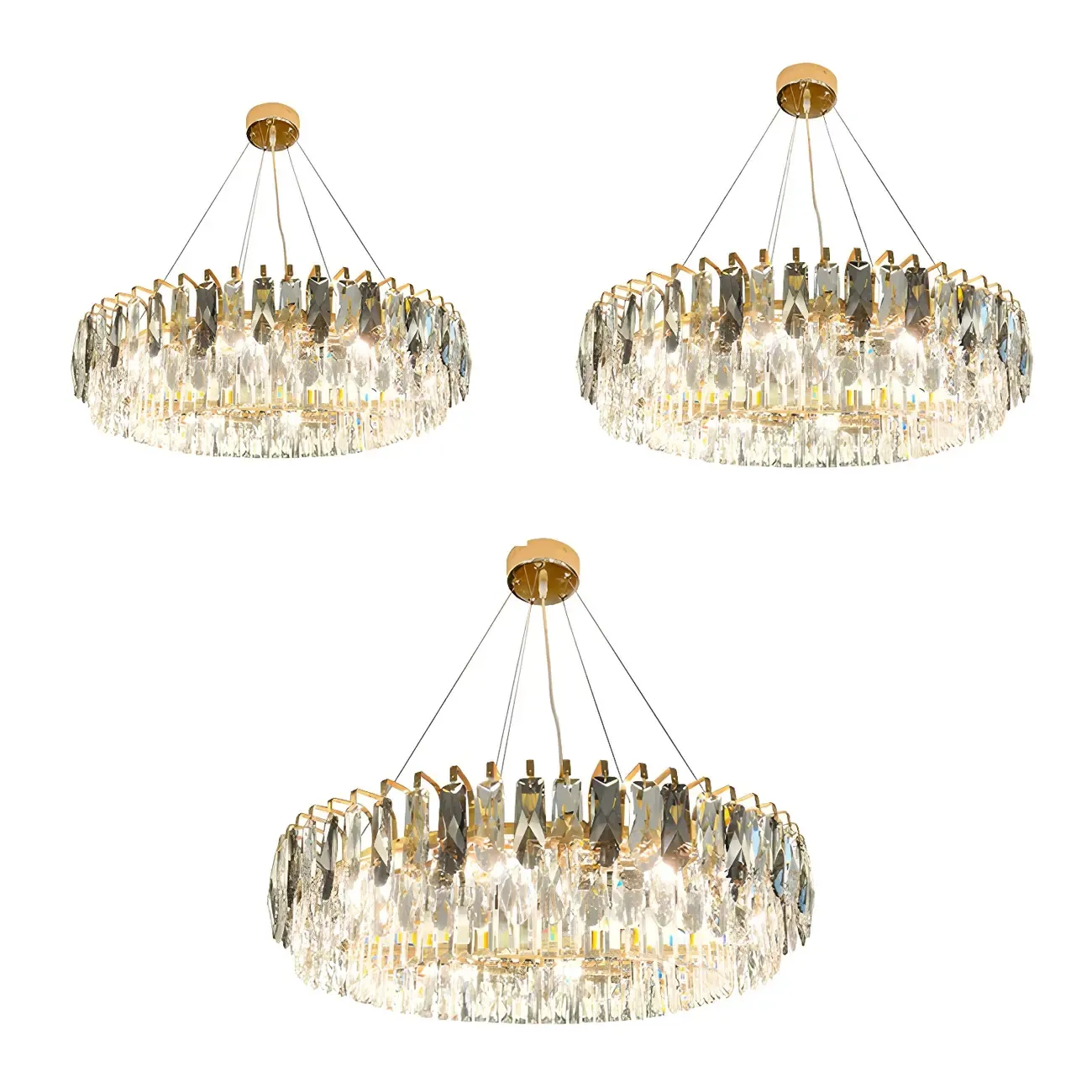Elegant Modern Oval Clear Crystal Chandelier