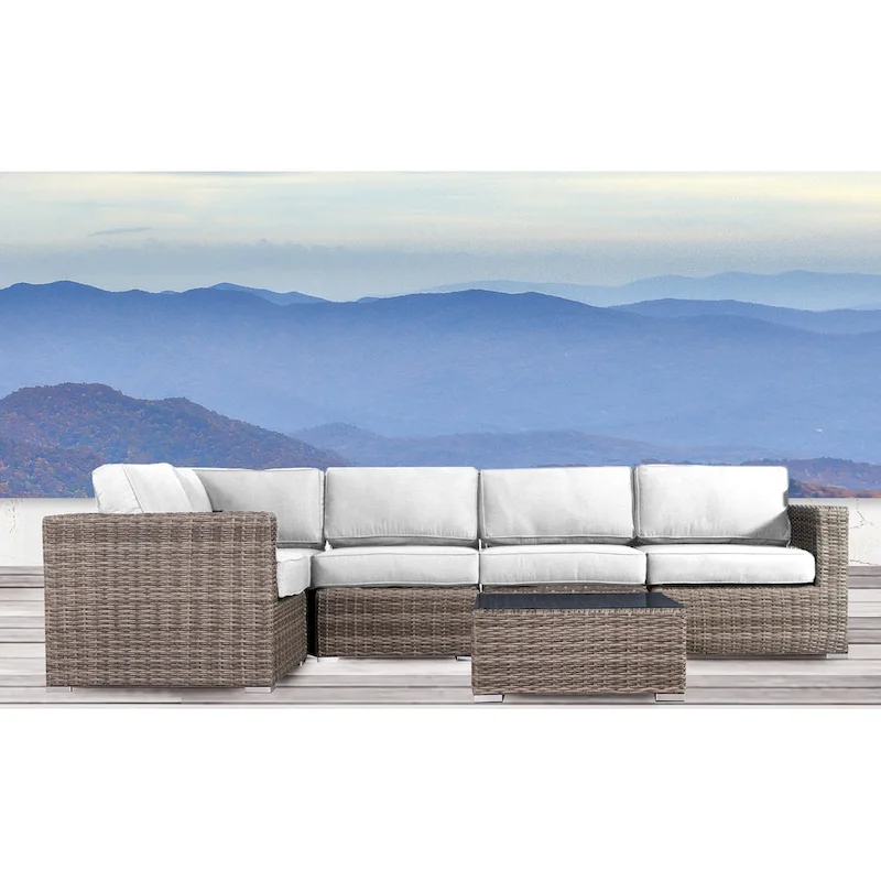 Wicker/Rattan 4 - Person Seating Group with Sunbrella Cushions