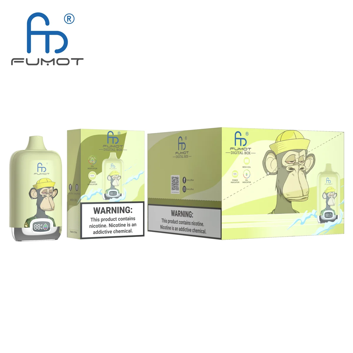 Fumot Digital Box 12000 Lemon & Lime – 10er-Displaybox mit Einweg-Vape und Einzelpackung