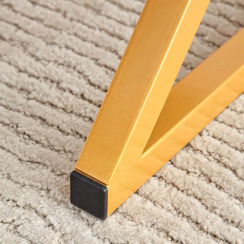 47 Modern Rectangular Coffee Table with Sintered Stone Tabletop and X-shaped Metal Legs