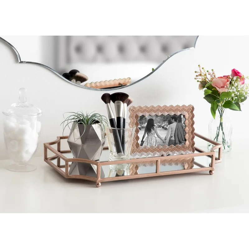 Kate and Laurel Ciel Mirrored Decorative Tray - 19x13x3