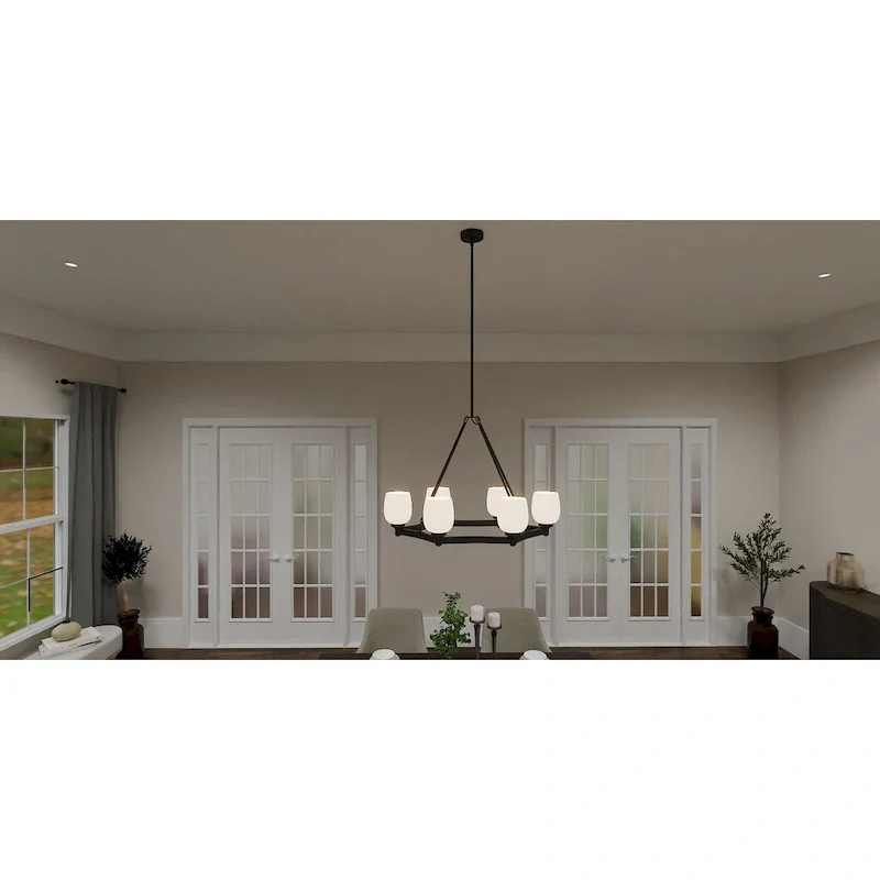 Penning 6-Light Matte Black Island Light