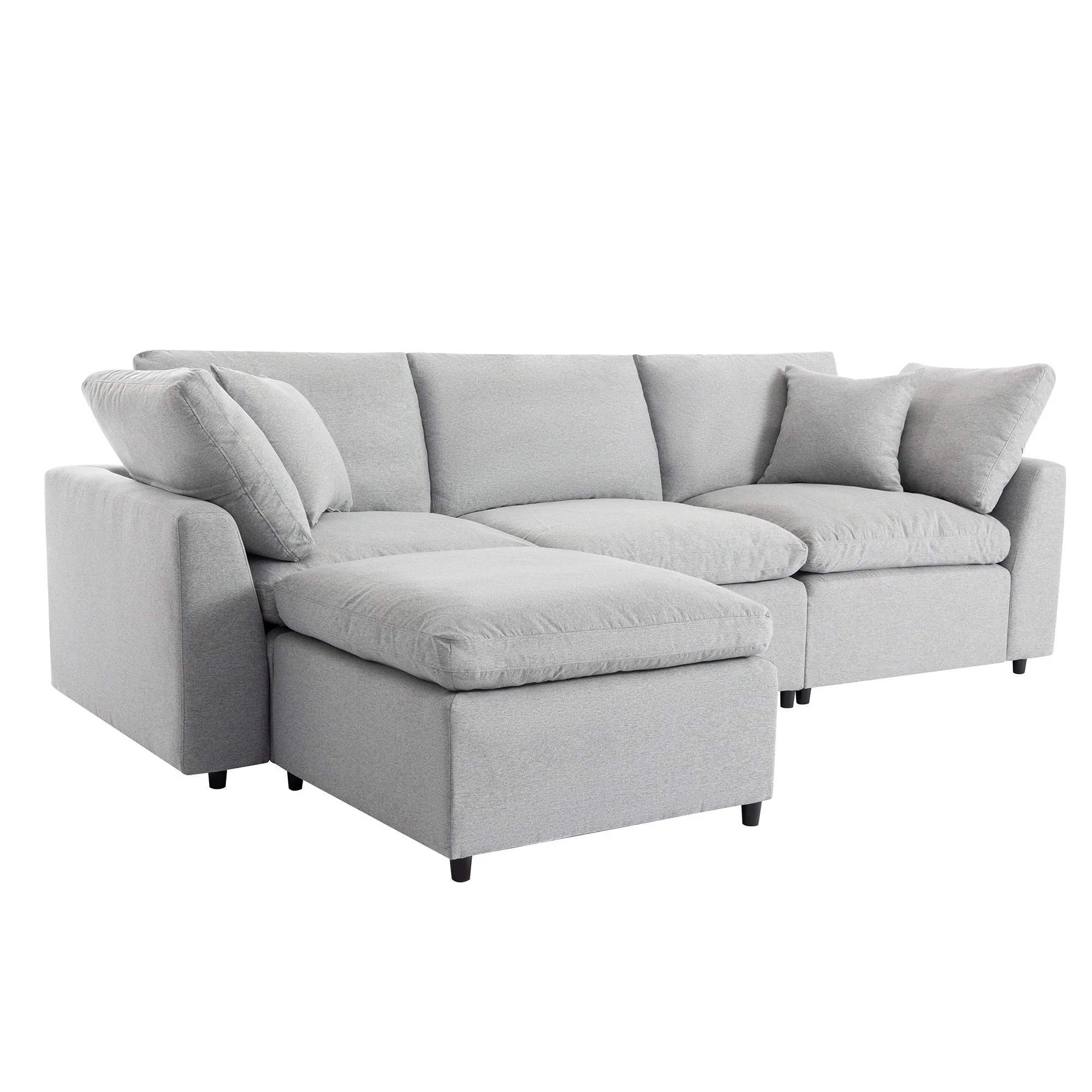 Walker Edison | Down Filled Convertible Sectional Sofa with Reversible Chaise