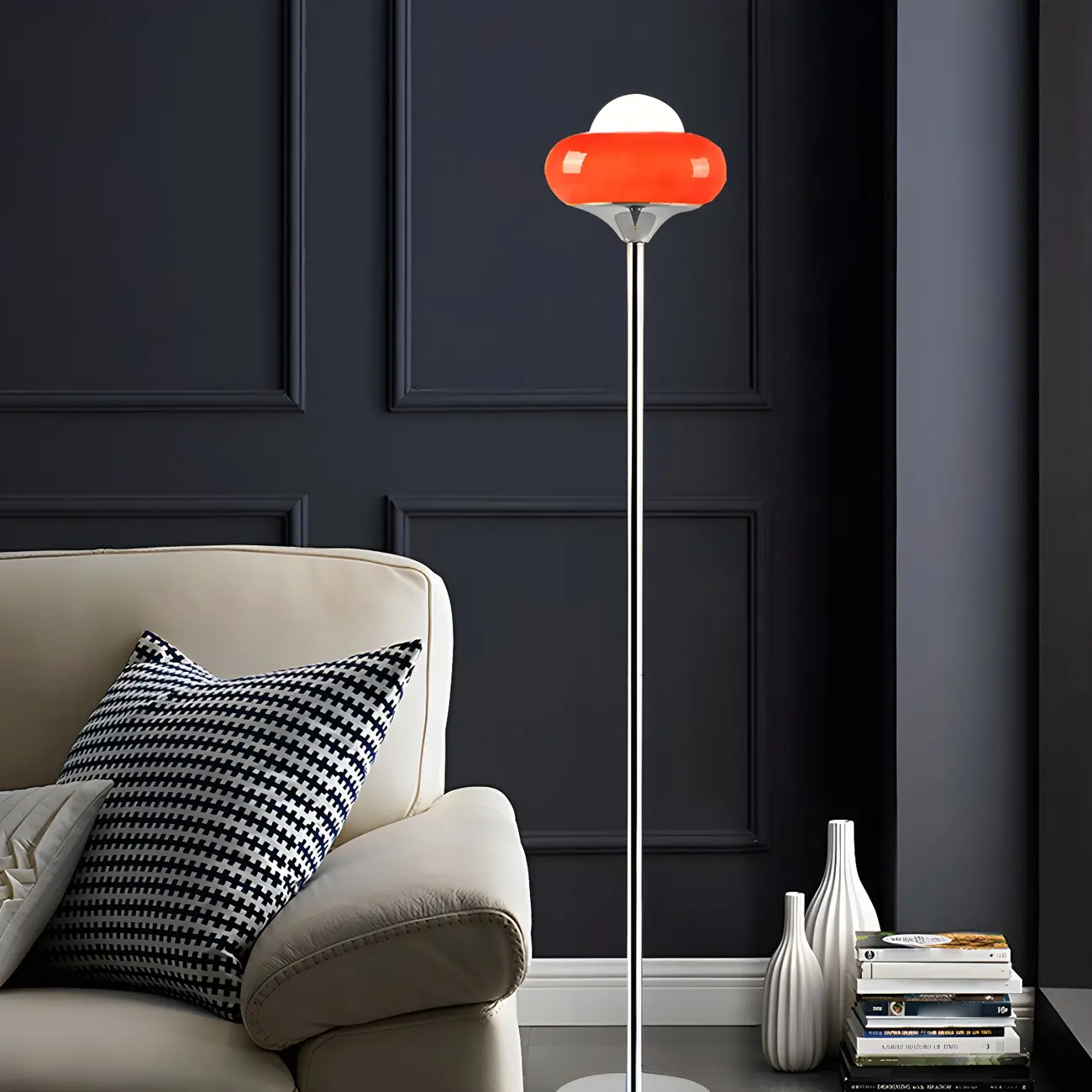 Modern Yellow Bubble Glass Metal LED Floor Lamp