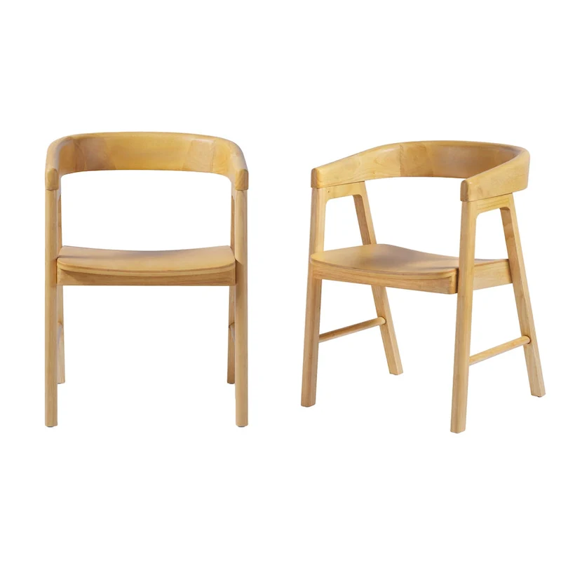 Middlebrook Modern Solid Wood Rounded Back Dining Chair (Set of 2)