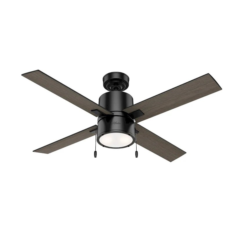 Hunter 52  Beck Ceiling Fan with LED Light Kit and Pull Chain - Transitional, Modern, Industrial, Farmhouse