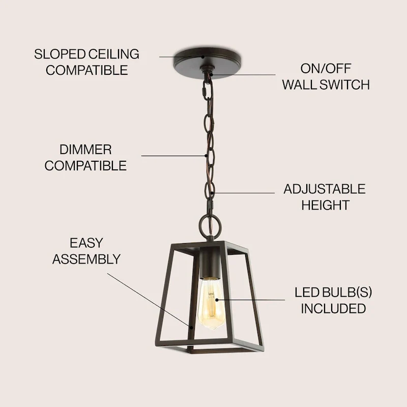 Marais 6.25  Metal LED Pendant, Oil Rubbed Bronze by JONATHAN Y