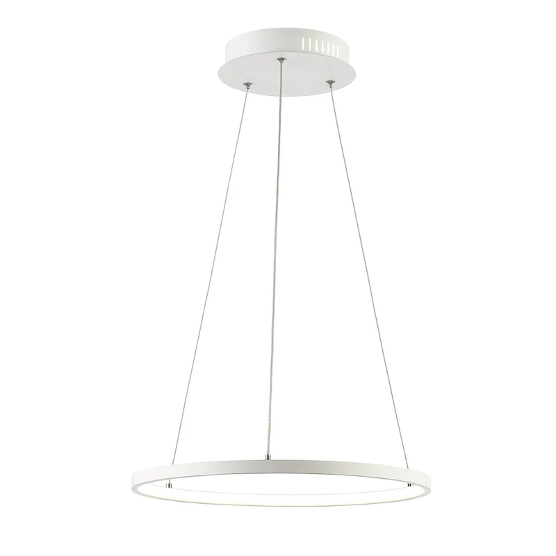 SAFAVIEH Lighting Anamarija 74-inch Modern White Adjustable LED Pendant - 16.5  W x 16.5  L x 12-74  H - 17Wx17Dx61H