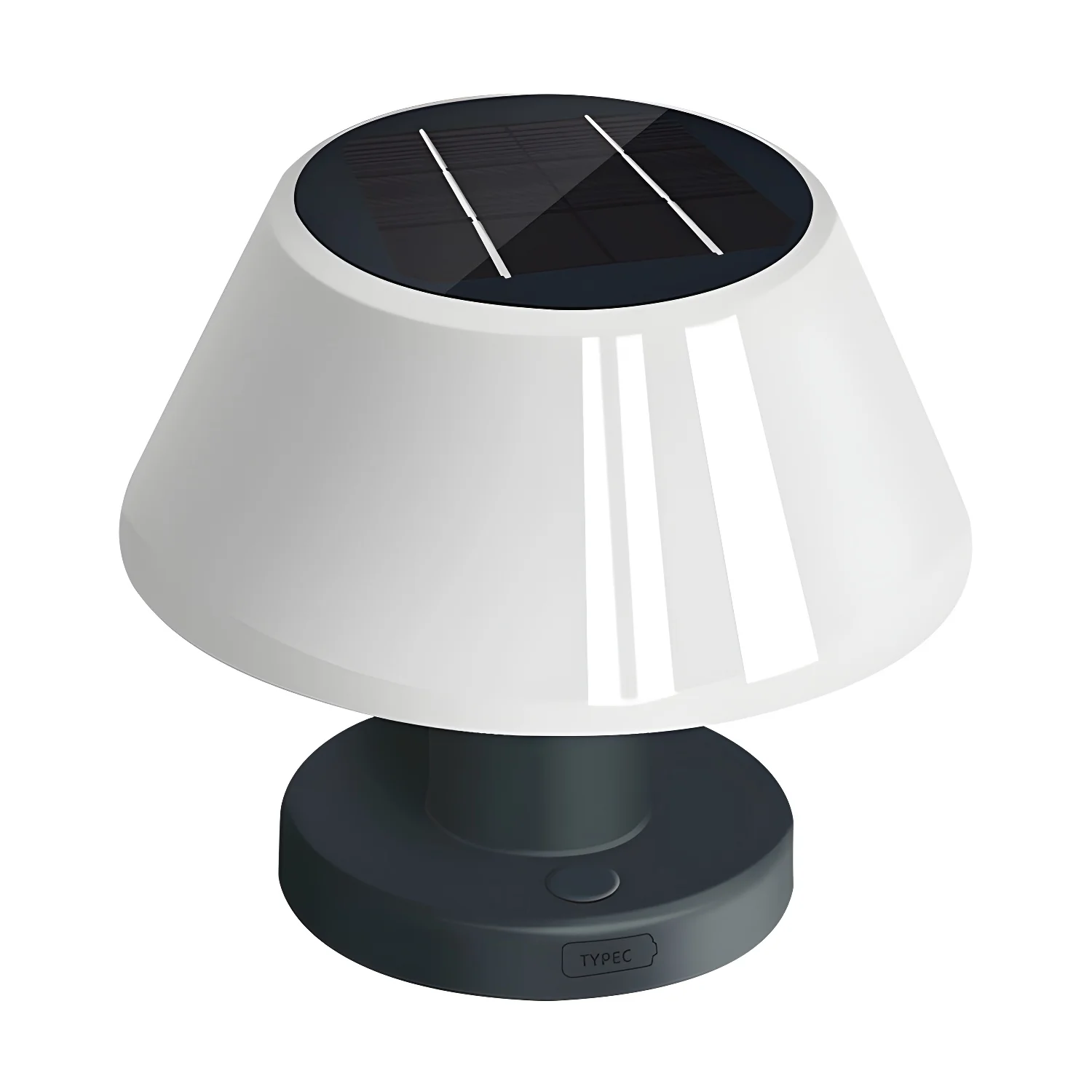 Modern White Solar Drum-Shape Outdoor Post Lights