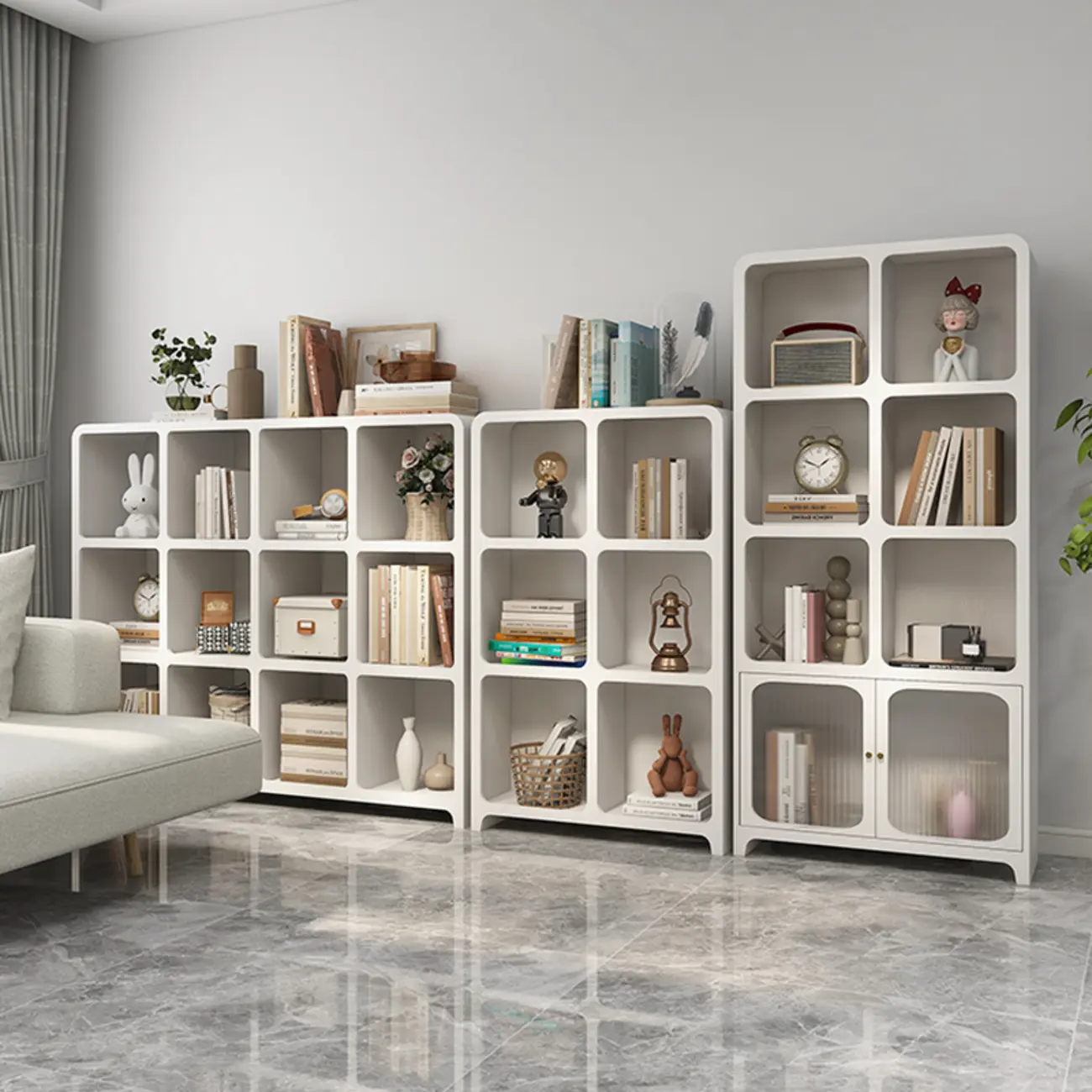Simple Wooden Closed Back Bookcase in Black