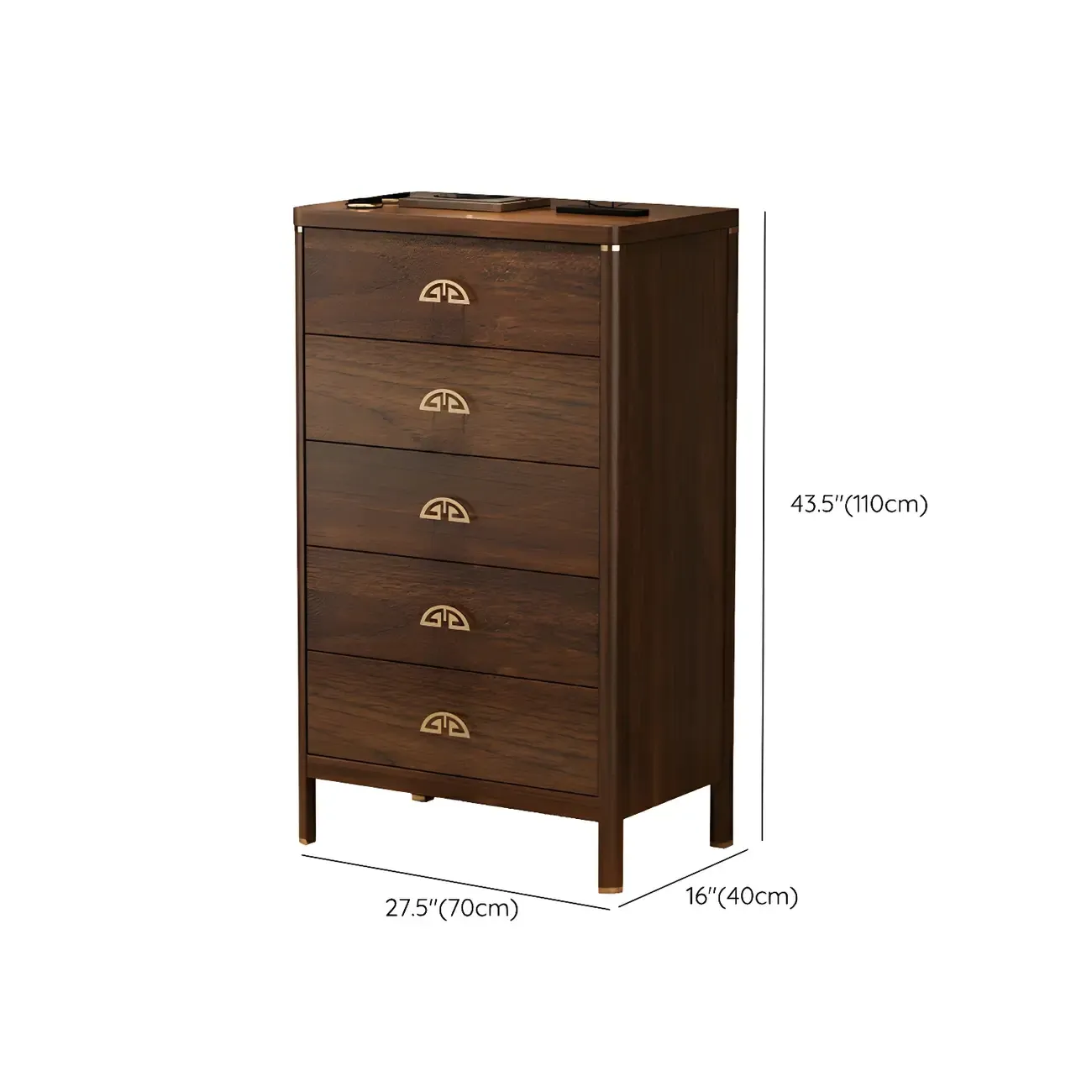 Traditional Brown Wooden Double Dresser with Soft Close Drawers