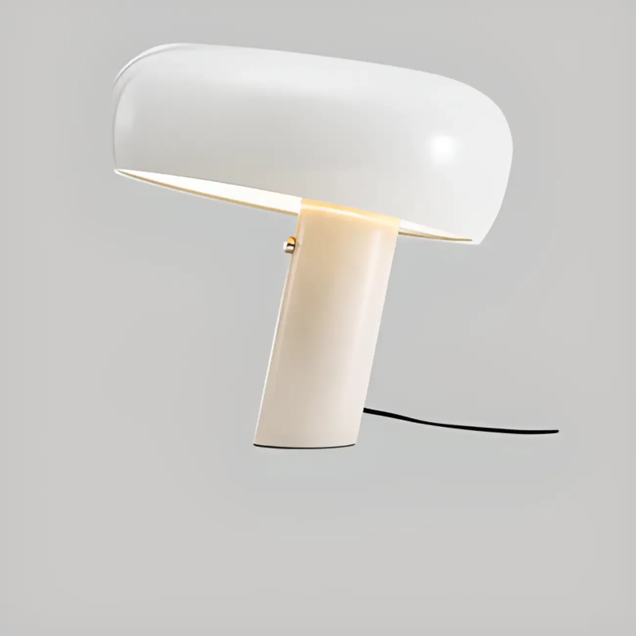 Modern Geometric Stone & Iron LED Table Lamp, Black