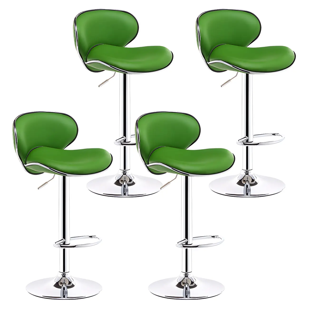 360° Swivel Faux Leather Bar Stools Adjustable Height Bucket Seat