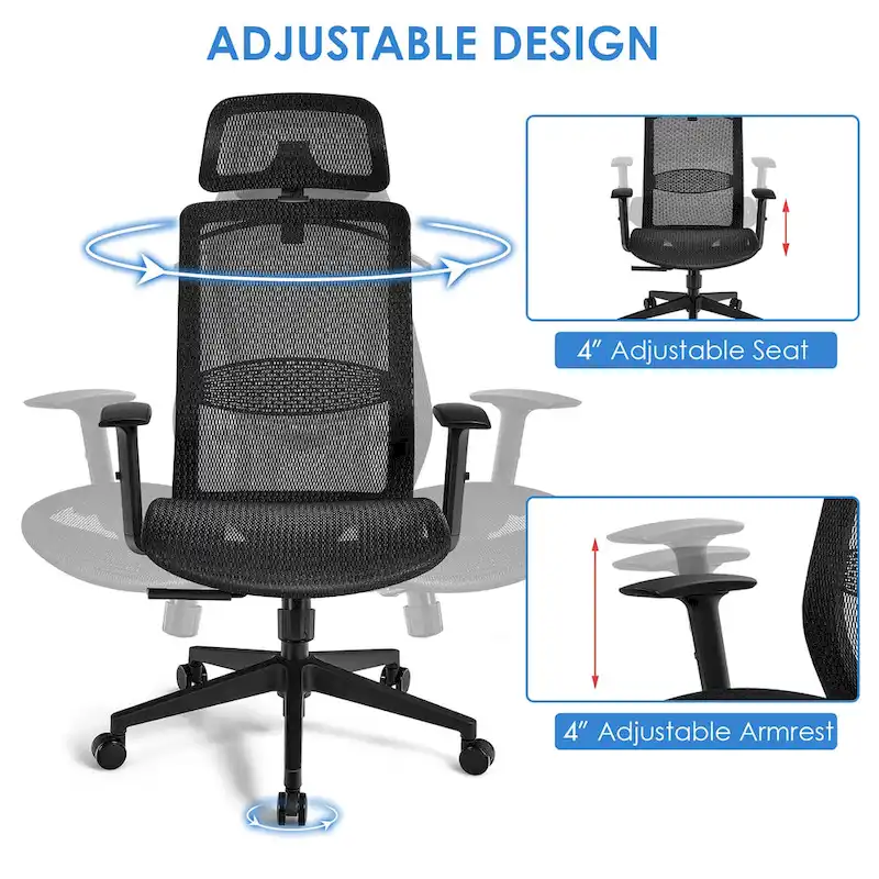 Costway Ergonomic High Back Mesh Office Chair Recliner Task Chair - See Details
