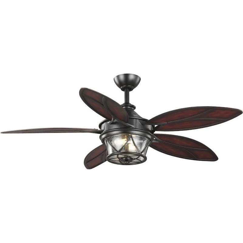 Alfresco Collection 54  Indoor Outdoor Five-Blade Architectural Bronze Ceiling Fan - 13.580  x 36.690  x 17.320