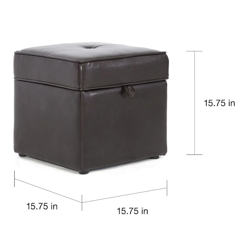 Sydney Dark Brown Faux Leather Ottoman